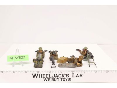 (4) German Soldiers Up to 4.75" Elastolin Lineol Toy Figures Firing Germany WWII