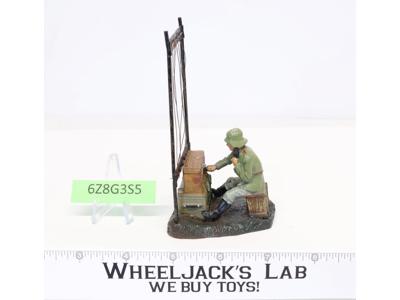 WWII Soldier Sitting at Radio Station Elastolin Lineol 4.5" Germany