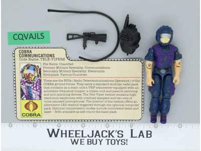 Tele-Vipers V1 100% Complete G.I. Joe 1985 Hasbro Vintage Action Figure