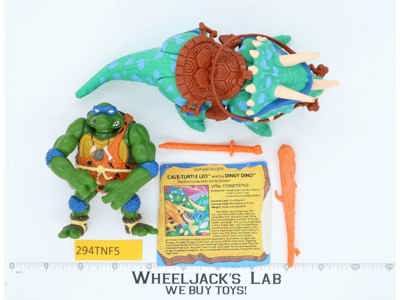 Cave Turtles Leo & his Dingy Dino 100% Complete Teenage Mutant Ninja Turtle 1992