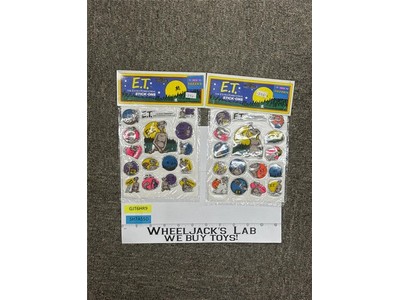 E.T. LOT of 2 The Extra-Terrestrial Stick-Ons Fuzzie Stickers 1982 Movie