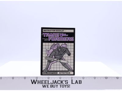 Astrotrain Instruction Manual Booklet 1985 Hasbro G1 Transformers
