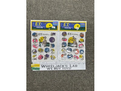 E.T. LOT of 2 The Extra-Terrestrial Stick-Ons Fuzzie Stickers 1982 Movie