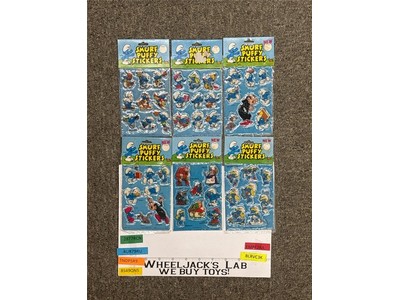 Smurf LOT of 6 Puffy Stickers Assortment #1,2,5,6,7,8 1980-1982