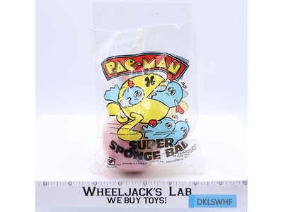 Pac-Man Pink Super Sponge Ball Bouncy Ball 1980s Bally Midway NEW SEALED