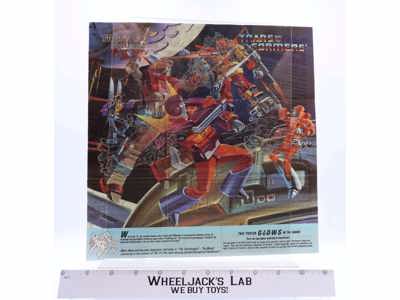 Rodimus Wreck-Gar Insert Poster Glow In The Dark 1986 G1 Transformers Vintage