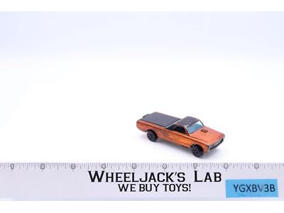 Custom Fleetside Spectraflame Orange Hot Wheels 1967 Mattel Redline Painted Base