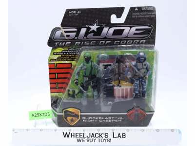 Shockblast vs Night Creeper GI Joe Rise of Cobra 2009 Hasbro NEW MOSC SEALED