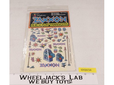 1982 Zaxxon by Sega Rub N' Play Transfers Sheet, SEALED, Colorforms