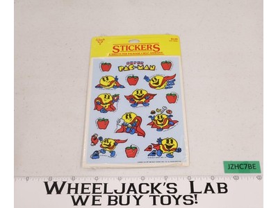 Super Pac-Man Ambassador Stickers 4 Sheets 1982, TM Bally Midway, SEALED