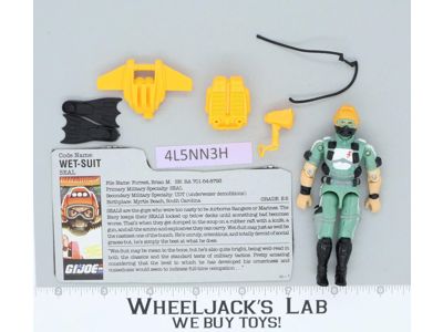 Wet-Suit V1 100% Complete G.I. Joe 1986 Hasbro Vintage Action Figure