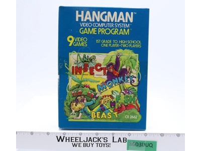 Hangman W/ Box + Manual ATARI 2600 1978 Game Cartridge