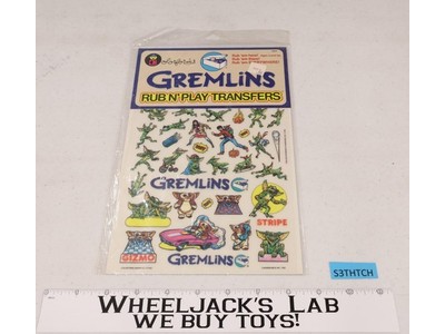 1984 Gremlins Rub N' Play Transfers Sheet, SEALED, Colorforms, Movie