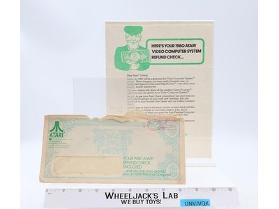 Atari Video Computer System Refund Letter W/ Envelope 1980s Atari Vintage