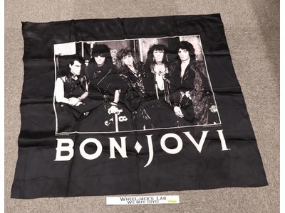 Bon Jovi Fabric Wall Hanging Tapestry Banner Nikry Company Vintage 45x48