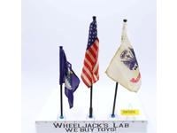 Lot of 3 G.I. Joe Military Branches Flags 1960s Vintage Hasbro 12" Accessory