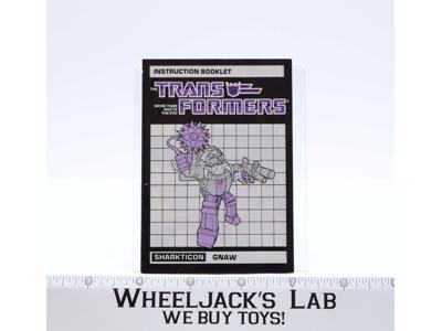 Gnaw Instruction Manual Booklet 1986 Hasbro G1 Transformers