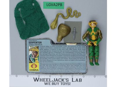 Serpentor V1 100% Complete G.I. Joe 1986 Hasbro Vintage Action Figure