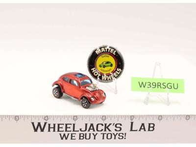 Custom Volkswagen Red Hot Wheels 1968 Mattel Vintage Redline RL WITH BUTTON