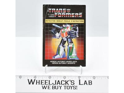 Wheeljack Instruction Manual Booklet CANADIAN 1984 Hasbro G1 Transformers