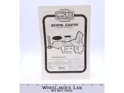 Bespin Gantry Instructions Micro Collection ORIGINAL 1982 Star Wars