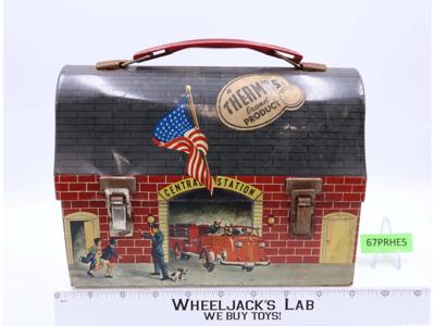 Central Station Firehouse Metal Lunchbox 1959 American Thermos Vintage