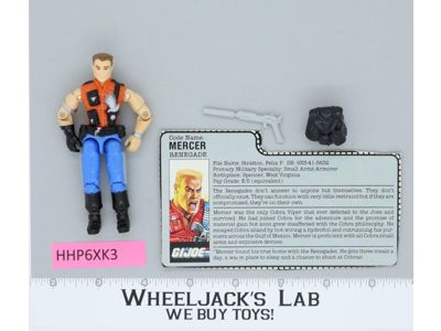 Mercer V1 100% Complete 1987 G.I. Joe Hasbro Vintage Action Figure