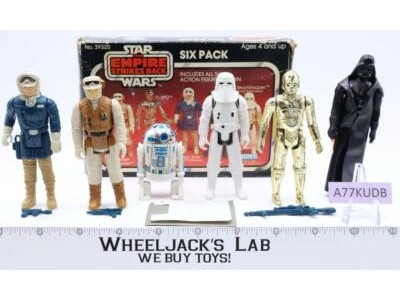 Red Six Pack 100% Complete W/Box Star Wars ESB 1980 Kenner Action Figure Set