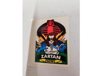 Milton Bradley Zartan Enemy Collector Card Sticker GI Joe 1986 Hasbro Vintage