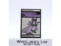 Dirge Instruction Manual Booklet 1985 Hasbro G1 Transformers