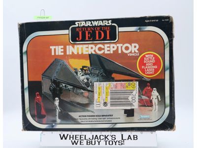 Imperial Tie Interceptor 100% Complete NICE Star Wars ROTJ 1983 Kenner Vehicle