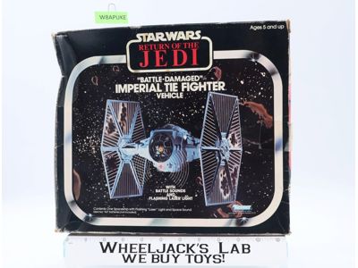 Battle Damaged Imperial Tie Fighter Complete BOX W ORIGINAL INSERT Star Wars