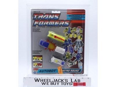 Metro Squad Micromaster Combiner AFA HIGHEST GRADED 80+ G1 Transformers 1990