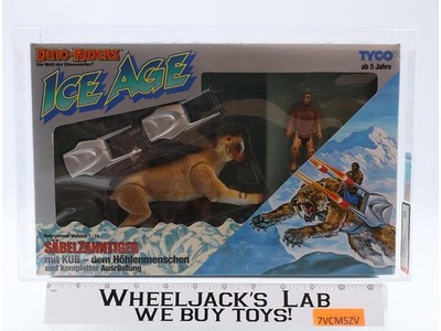 Sabre-Toothed Tiger AFA 80 Dino Riders Ice Age 1990 TAPE SEALED NO COLOR BRK