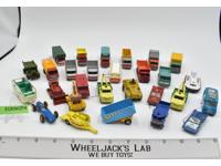 Lot of 28 Die Cast Metal Cars/Buses/Trucks by Lesny Matchbox 1960's Toy Cars
