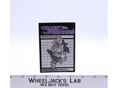 Bombshell Action Figure Instruction Manual Booklet 1985 Hasbro G1 Transformers