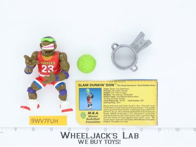 Slam Dunkin' Don 100% Complete Teenage Mutant Ninja Turtle 1991 Playmates