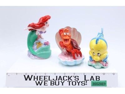 Ariel Flounder & Sebastian The Little Mermaid Disney 4-6" Ceramic Figurines