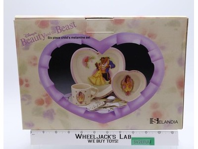 Beauty and the Beast 6 Pc Melamine Set Disney 1990s Selandia NEW MIB