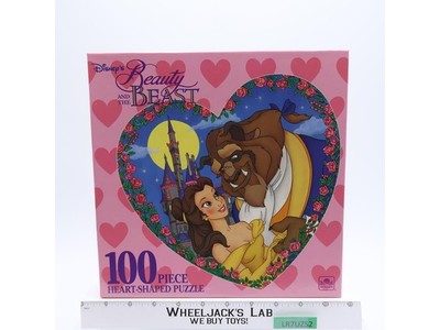 Beauty and the Beast Heart Shaped Puzzle 100Pc Disney Golden NEW SEALED