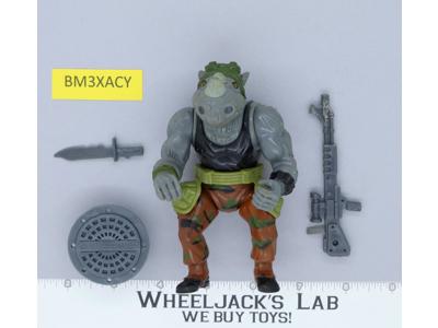 Rocksteady HARD HEAD 100% Complete Teenage Mutant Ninja Turtles 1988 Playmates