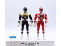 Lot of 2 Power Rangers BLACK & RED 1993 8" Bandai Action Figures