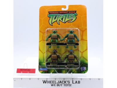 4 Miniature Teenage Mutant Ninja Turtles TMNT 2002 Playmates Action Figure MOSC