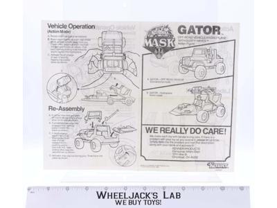Kenner 1985 M.A.S.K. Gator Vintage Instruction Manual
