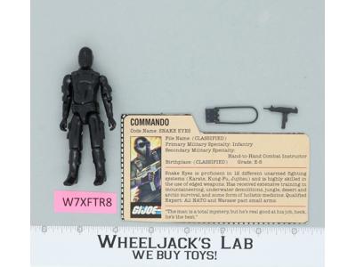 Snake Eyes V1 Straight Arms 100% Complete G.I. Joe 1982 Hasbro Vintage Figure