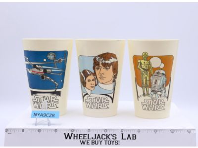 Set of 3 Star Wars Coca Cola 1977 Plastic Cups Vintage