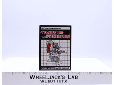 Ultra Magnus Instruction Booklet Manual 1986 G1 Transformers Vintage