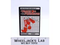 Siren Action Figure Instruction Booklet Manual 1988 Vintage G1 Transformers