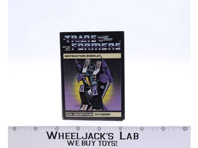 Skywarp Action Figure Instruction Manual Booklet 1984 G1 Transformers