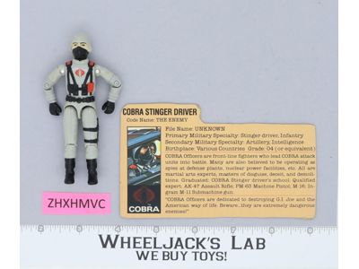 Cobra Stinger Driver V1 100% Complete G.I. Joe 1984 Hasbro Vintage Action Figure